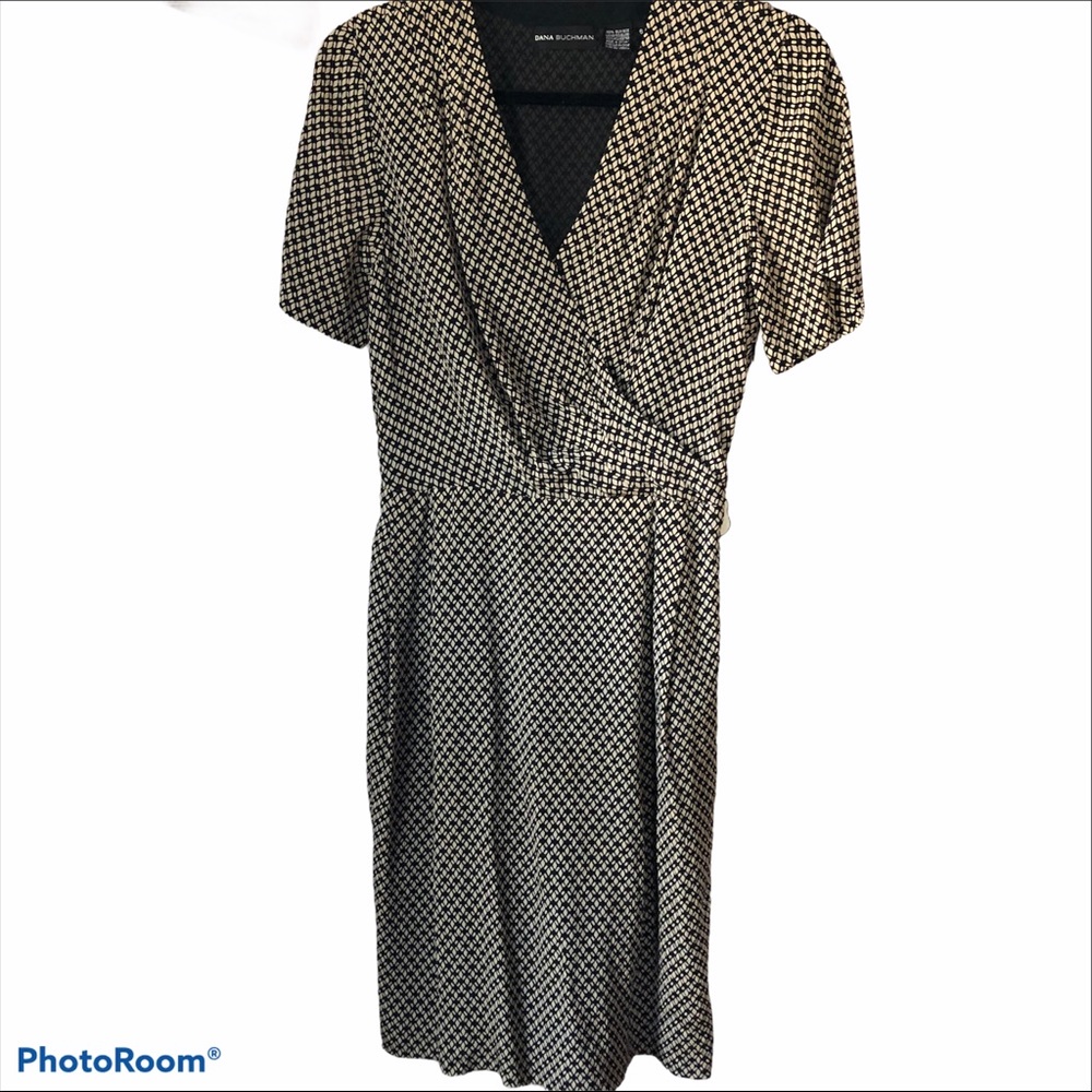 Silk faux-wrap dress